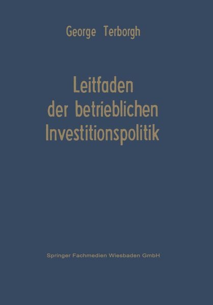 Produktbild: Leitfaden der betrieblichen Investitionspolitik