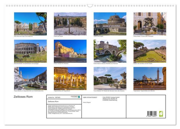 Produktbild: Zeitloses Rom (Wandkalender 2026 DIN A2 quer), CALVENDO Monatskalender