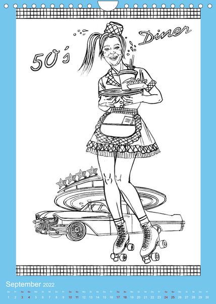 Produktbild: Burlesque Malkalender, Malbuch / burlesque coloring book mit Bildern von Sara Horwath (Wandkalender 2022 DIN A4 hoch)