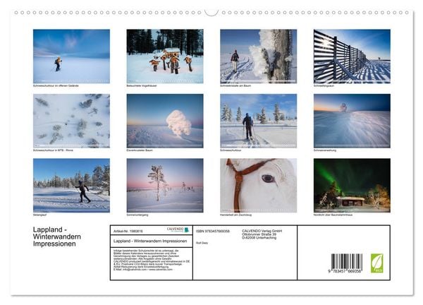 Produktbild: Lappland - Winterwandern Impressionen (Wandkalender 2026 DIN A2 quer), CALVENDO Monatskalender