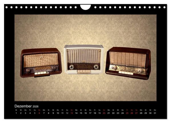 Produktbild: Dampfradios - Antike Radios mit Charme und Patina (Wandkalender 2026 DIN A4 quer), CALVENDO Monatskalender