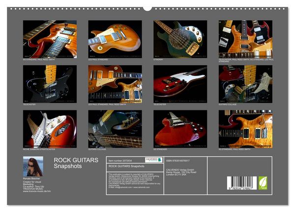 Produktbild: ROCK GUITARS Snapshots (High Quality Premium Wall Calendar 2026 DIN A2 landscape),CALVENDO 12 Month Wall Calendar