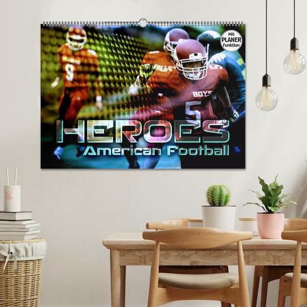 Produktbild: HEROES - American Football (Wandkalender 2026 DIN A2 quer), CALVENDO Monatskalender