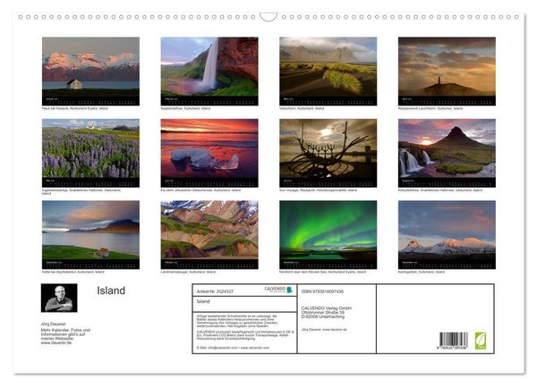 Produktbild: Island (Wandkalender 2026 DIN A2 quer), CALVENDO Monatskalender
