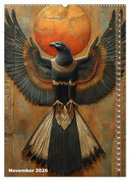 Produktbild: &Auml;gyptische Algorithmen - K&uuml;nstliche Intelligenz trifft auf das alte &Auml;gypten (hochwertiger Premium Wandkalender 2026 DIN A2 hoch), Kunstdruck in Hochglanz