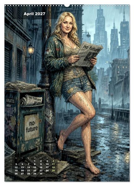 Produktbild: No Future: Dystopische Street-Art Graphic Novel (Wandkalender 2027 DIN A2 hoch), CALVENDO Monatskalender