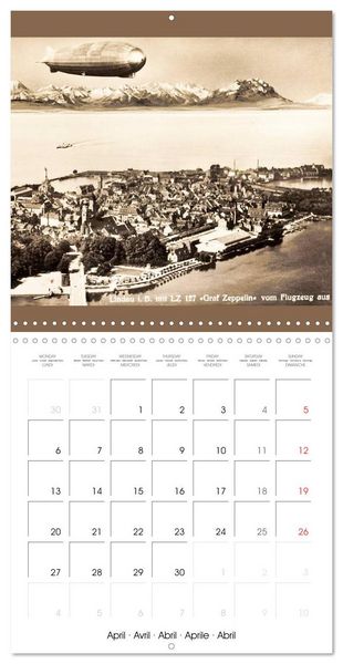 Produktbild: Airships &ndash; Zeppelins on historic postcards (Wall Calendar 2026 12 &times; 12 Inch) CALVENDO 12 Month Wall Calendar