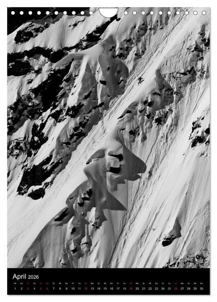 Produktbild: Monochrome Ski (Wandkalender 2026 DIN A4 hoch), CALVENDO Monatskalender