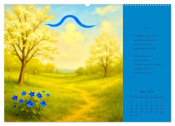 Produktbild: Gedichte. Die ber&uuml;hmtesten deutschsprachigen Verse (hochwertiger Premium Wandkalender 2026 DIN A2 quer), Kunstdruck in Hochglanz