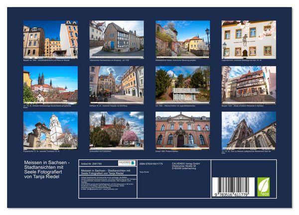 Produktbild: Meissen in Sachsen - Stadtansichten mit Seele Fotografiert von Tanja Riedel (Wandkalender 2026 DIN A4 quer), CALVENDO Monatskalender