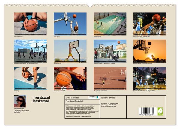 Produktbild: Trendsport Basketball (hochwertiger Premium Wandkalender 2026 DIN A2 quer), Kunstdruck in Hochglanz