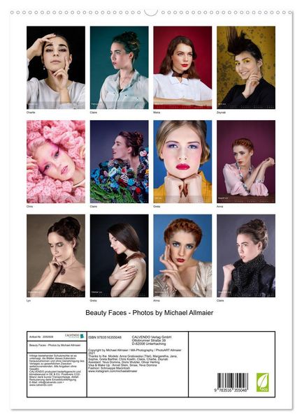 Produktbild: Beauty Faces - Photos by Michael Allmaier (hochwertiger Premium Wandkalender 2026 DIN A2 hoch), Kunstdruck in Hochglanz