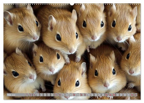 Produktbild: Maus im Haus - der Gerbil Kalender (Wandkalender 2026 DIN A2 quer), CALVENDO Monatskalender