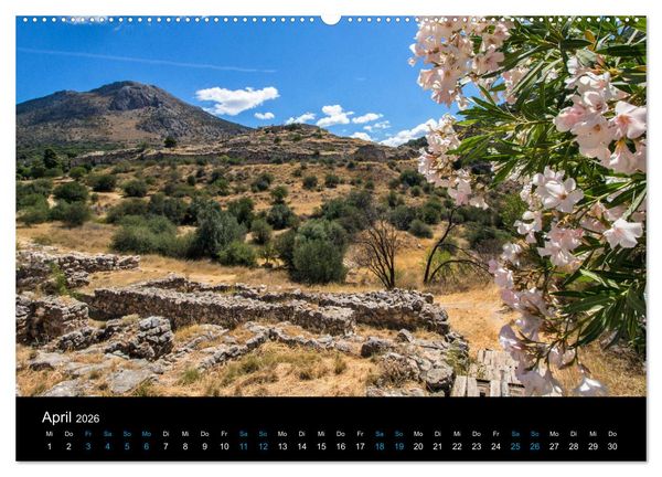 Produktbild: Peloponnes, Griechisches Urgestein von grandioser Sch&ouml;nheit. Die Regionen Argolis, Korinthia und Attika (hochwertiger Premium Wandkalender 2026 DIN A2 quer), Kunstdruck in Hochglanz