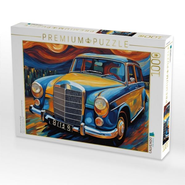 Produktbild: CALVENDO Puzzle Oldtimer im Stil von van Gogh | 1000 Teile Lege-Gr&ouml;&szlig;e 64x48cm Foto-Puzzle f&uuml;r gl&uuml;ckliche Stunden