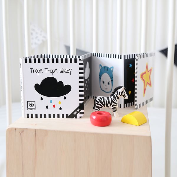 Produktbild: Tropf, Tropf, Baby: Kontrastreiches Faltbuch f&uuml;r Babys &middot; Kontrastbuch angepasst an Babyaugen &middot; Schwarz Wei&szlig; Prim&auml;rfarben Buch f&uuml;r Neugeborene &middot; Mein erstes Bilderbuch &middot; Montessori Buch