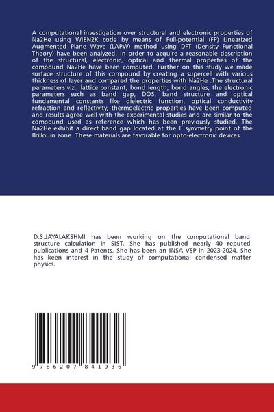 Produktbild: Electronic Structure Calculation Of Na2he