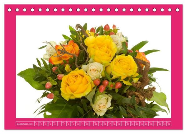 Produktbild: F&uuml;r jeden Monat ein Dankesch&ouml;n an Dich! - 12 Blumenstr&auml;u&szlig;e (Tischkalender 2026 DIN A5 quer), CALVENDO Monatskalender