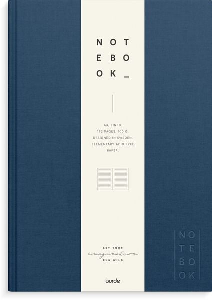 Produktbild: Burde Notizbuch Textil dunkelblau liniert A4
