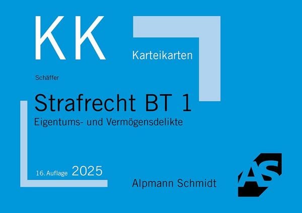 Produktbild: Karteikarten Strafrecht BT 1