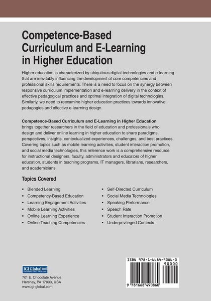 Produktbild: Competence-Based Curriculum and E-Learning in Higher Education