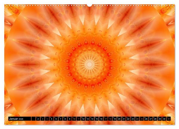 Produktbild: Energie - Mandalas in orange (Wandkalender 2026 DIN A2 quer), CALVENDO Monatskalender