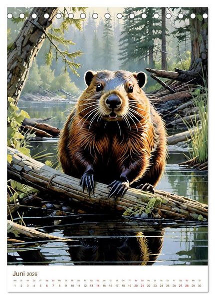 Produktbild: Heimische Wildtiere 2026 (Tischkalender 2026 DIN A5 hoch), CALVENDO Monatskalender