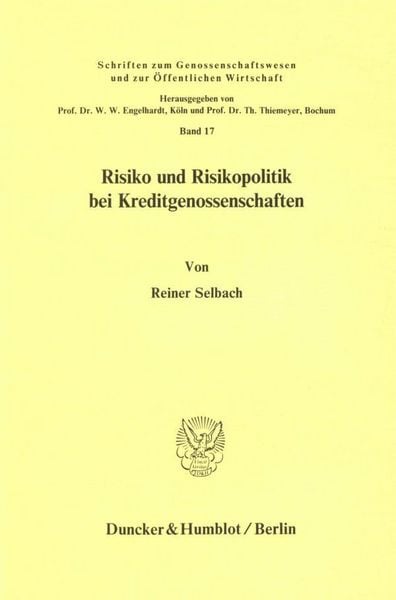 Produktbild: Risiko und Risikopolitik bei Kreditgenossenschaften.