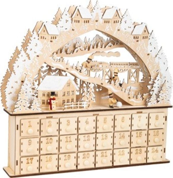 Small foot 11789 - Adventskalender Skivergnügen, Holz, Weihnachtsbogen, Höhe 41cm