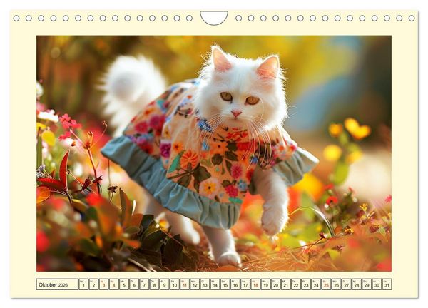 Produktbild: Katzen-Divas beim alpinen Fotoshoot. Extravagante Katzenmode (Wandkalender 2026 DIN A4 quer), CALVENDO Monatskalender