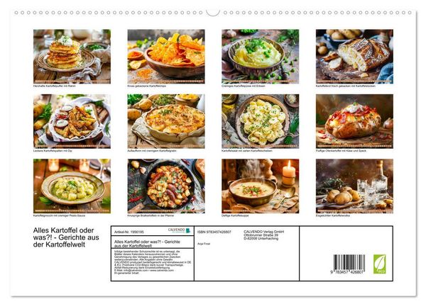 Produktbild: Alles Kartoffel oder was?! - Gerichte aus der Kartoffelwelt (hochwertiger Premium Wandkalender 2026 DIN A2 quer), Kunstdruck in Hochglanz