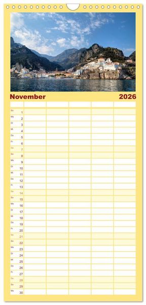Produktbild: Familienplaner 2026 - Amalfik&uuml;ste und Capri mit 5 Spalten (Wandkalender, 21 x 45 cm) CALVENDO