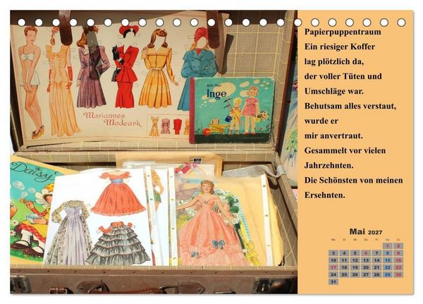 Produktbild: Papierpuppenpoesie (Tischkalender 2027 DIN A5 quer), CALVENDO Monatskalender