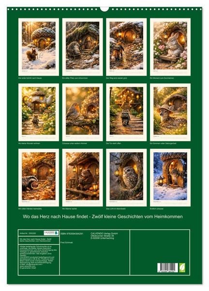 Produktbild: Wo das Herz nach Hause findet - Zw&ouml;lf kleine Geschichten vom Heimkommen (Wandkalender 2027 DIN A2 hoch), CALVENDO Monatskalender