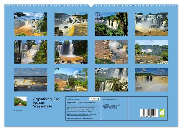 Produktbild: Argentinien. Die Iguaz&uacute;-Wasserf&auml;lle (hochwertiger Premium Wandkalender 2026 DIN A2 quer), Kunstdruck in Hochglanz