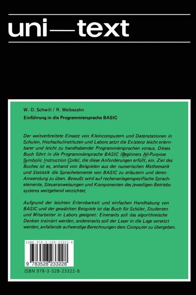 Produktbild: Einf&uuml;hrung in die Programmiersprache BASIC
