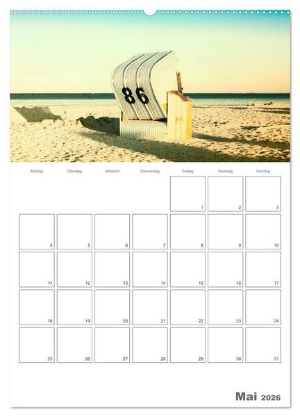 Produktbild: Strandbilder - K&uuml;nstlerische Impressionen von der Nordsee (Wandkalender 2026 DIN A2 hoch), CALVENDO Monatskalender