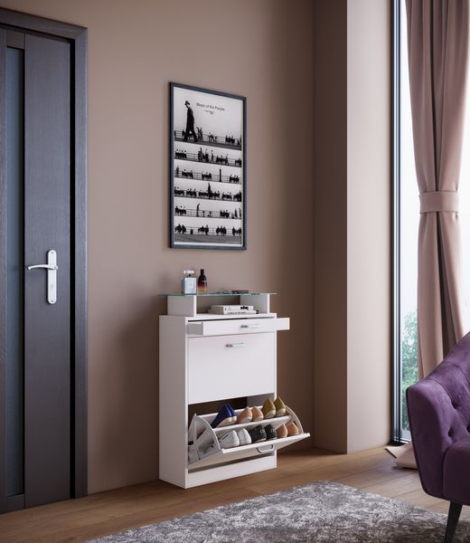 Produktbild: Holz Schuhschrank Schuhkipper Klappen Sipos M