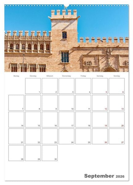 Produktbild: Valencia - Reiseplaner (Wandkalender 2026 DIN A2 hoch), CALVENDO Monatskalender