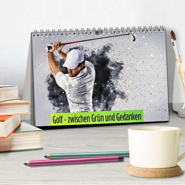 Produktbild: Golf - zwischen Gr&uuml;n und Gedanken (Tischkalender 2027 DIN A5 quer), CALVENDO Monatskalender