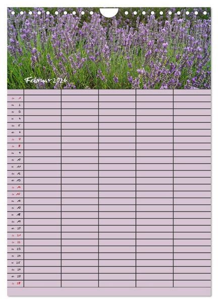 Produktbild: Naturzauber Lavendel - Familienplaner (Wandkalender 2026 DIN A4 hoch), CALVENDO Monatskalender