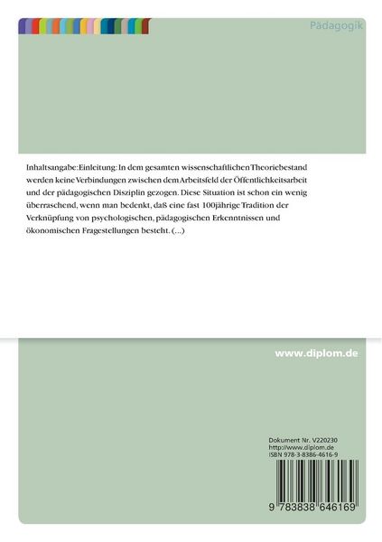 Produktbild: &Ouml;ffentlichkeitsarbeit als p&auml;dagogisches Arbeitsfeld