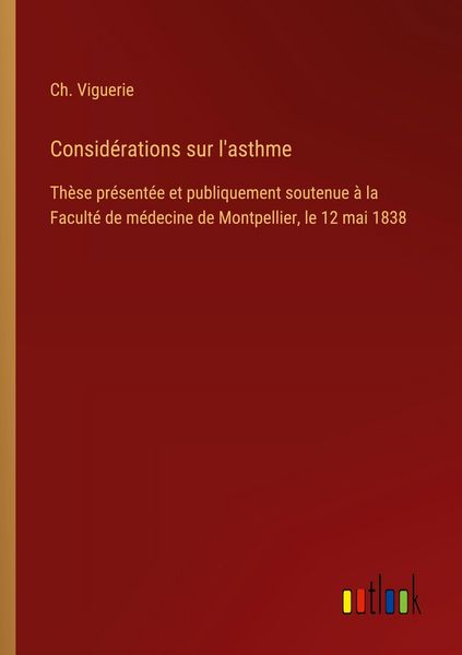 Produktbild: Consid&eacute;rations sur l'asthme