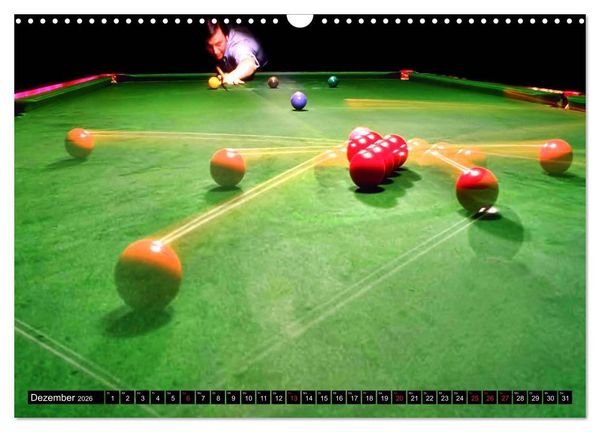 Produktbild: Billard. Konzentration - Sport - Spannung (Wandkalender 2026 DIN A3 quer), CALVENDO Monatskalender