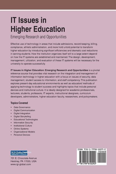 Produktbild: IT Issues in Higher Education