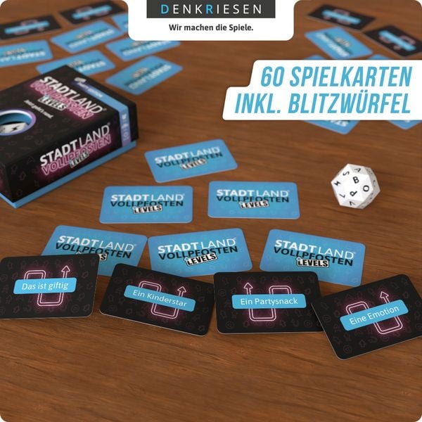 Denkriesen - Stadt Land Vollpfosten® - Levels - Party Edition "jetzt Geht's Rund."