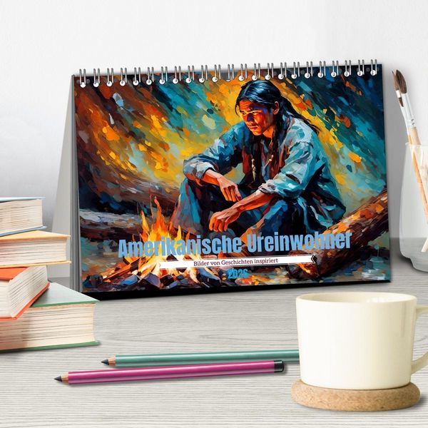 Produktbild: Amerikanische Ureinwohner - Bilder von Geschichten inspiriert (Tischkalender 2026 DIN A5 quer), CALVENDO Monatskalender
