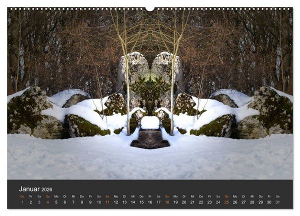 Produktbild: Spiegelwelten - Im Reich der Naturwesen (Wandkalender 2026 DIN A2 quer), CALVENDO Monatskalender