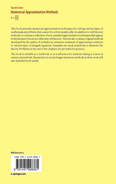 Produktbild: Numerical Approximation Methods