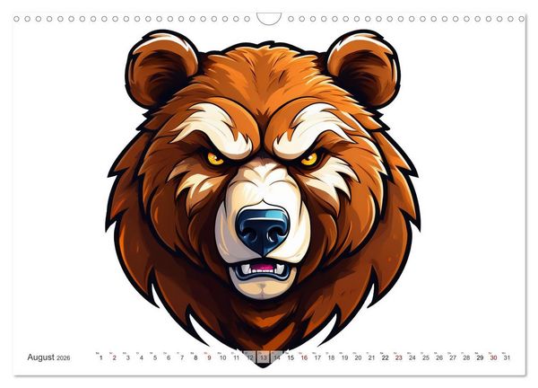 Produktbild: Beast Mode - Wilde Maskottchen (Wandkalender 2026 DIN A3 quer), CALVENDO Monatskalender